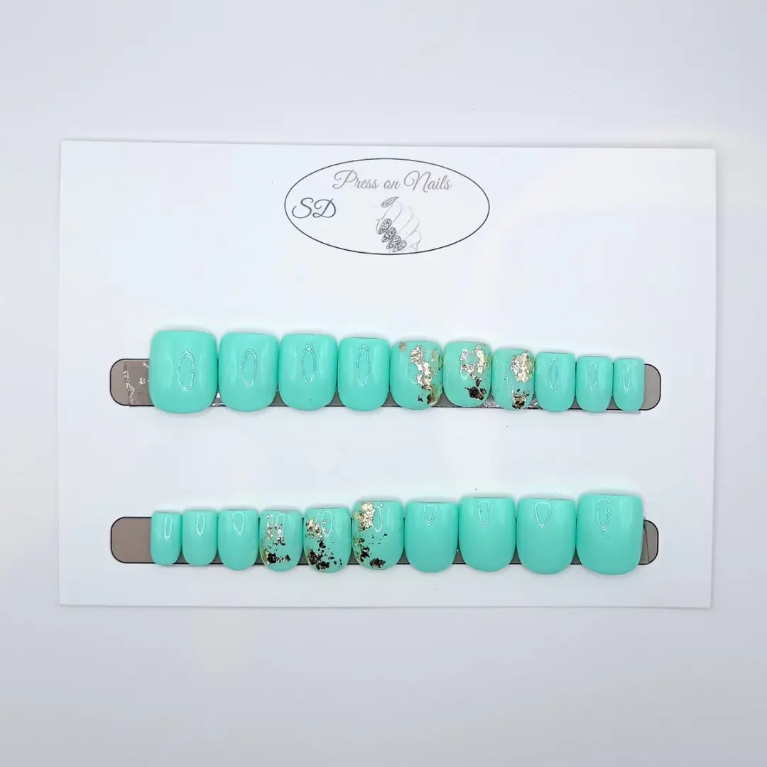 SD Press on Nails B-5 Plaknagels - Blauwgroen - 20 Stuks