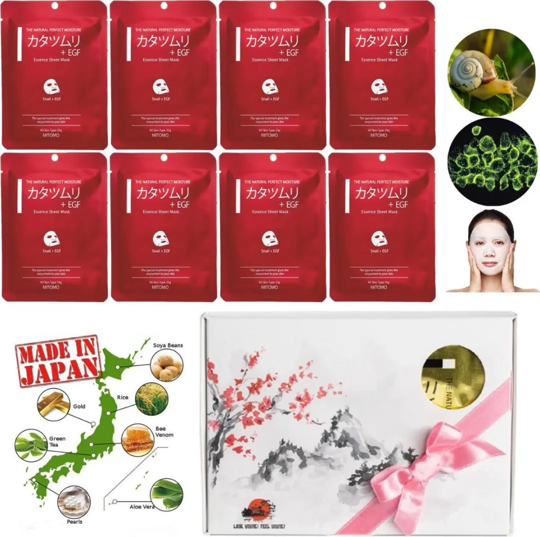 Mitomo Japan Skincare Rituals Slakkenslijm & EGF Gezichtsmaskers