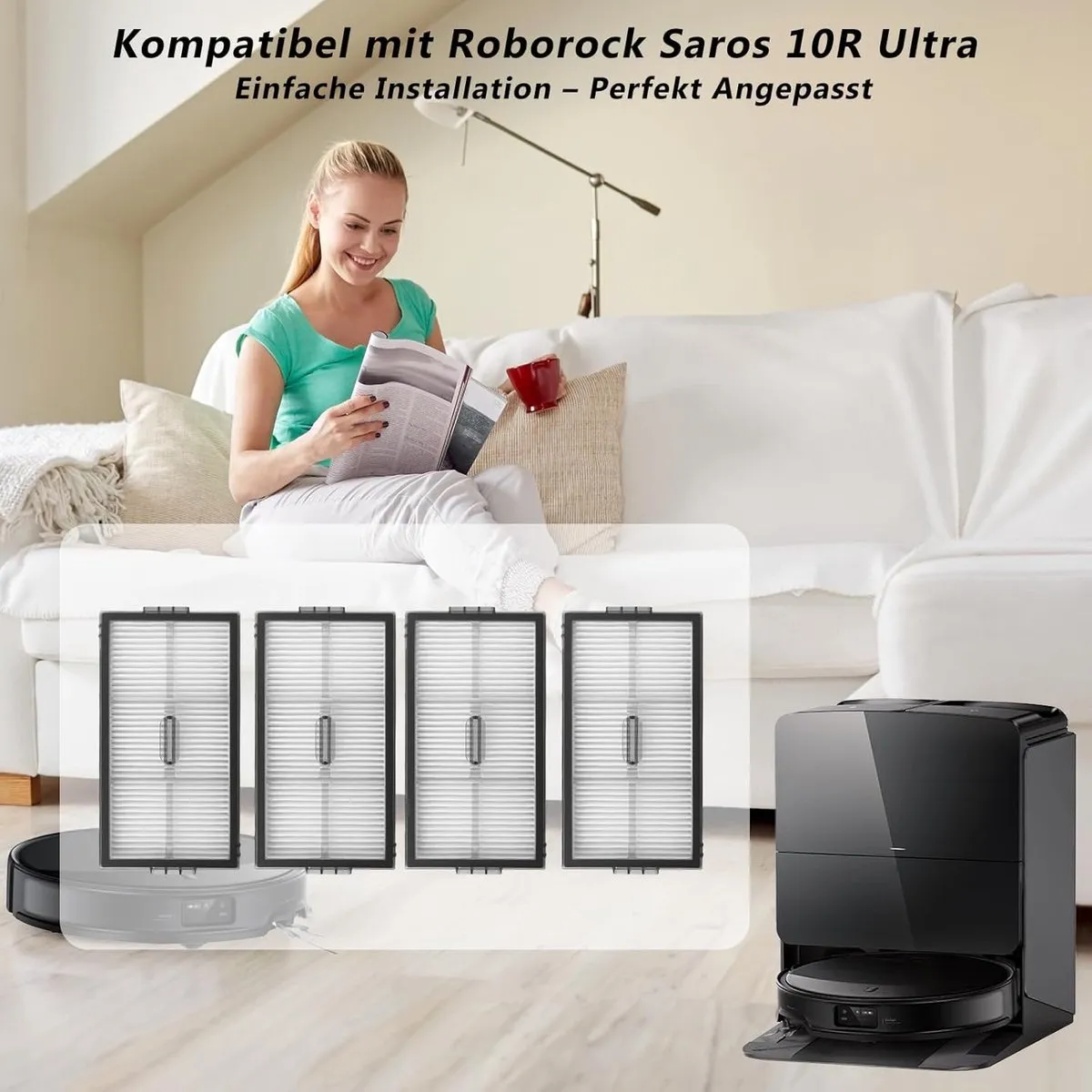 Roborock HEPA Filter voor Saros 10R/G20S Ultra - 4 Stuks - afbeelding 6 van 6