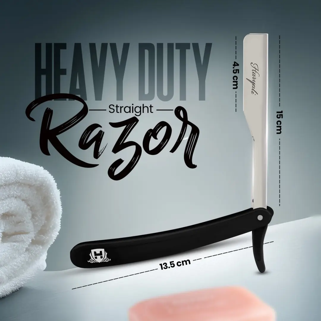 Haryali London Cut Throat Scheermes - Vervangbaar Mesje - Zwart