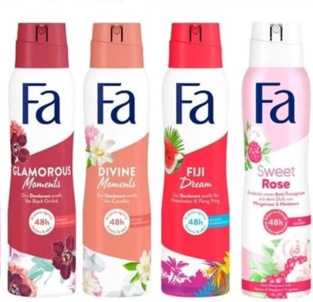 Fa Deo Spray Mix - 600ml (4x150ml) - Glamorous/Divine/Fiji/Sweet Rose