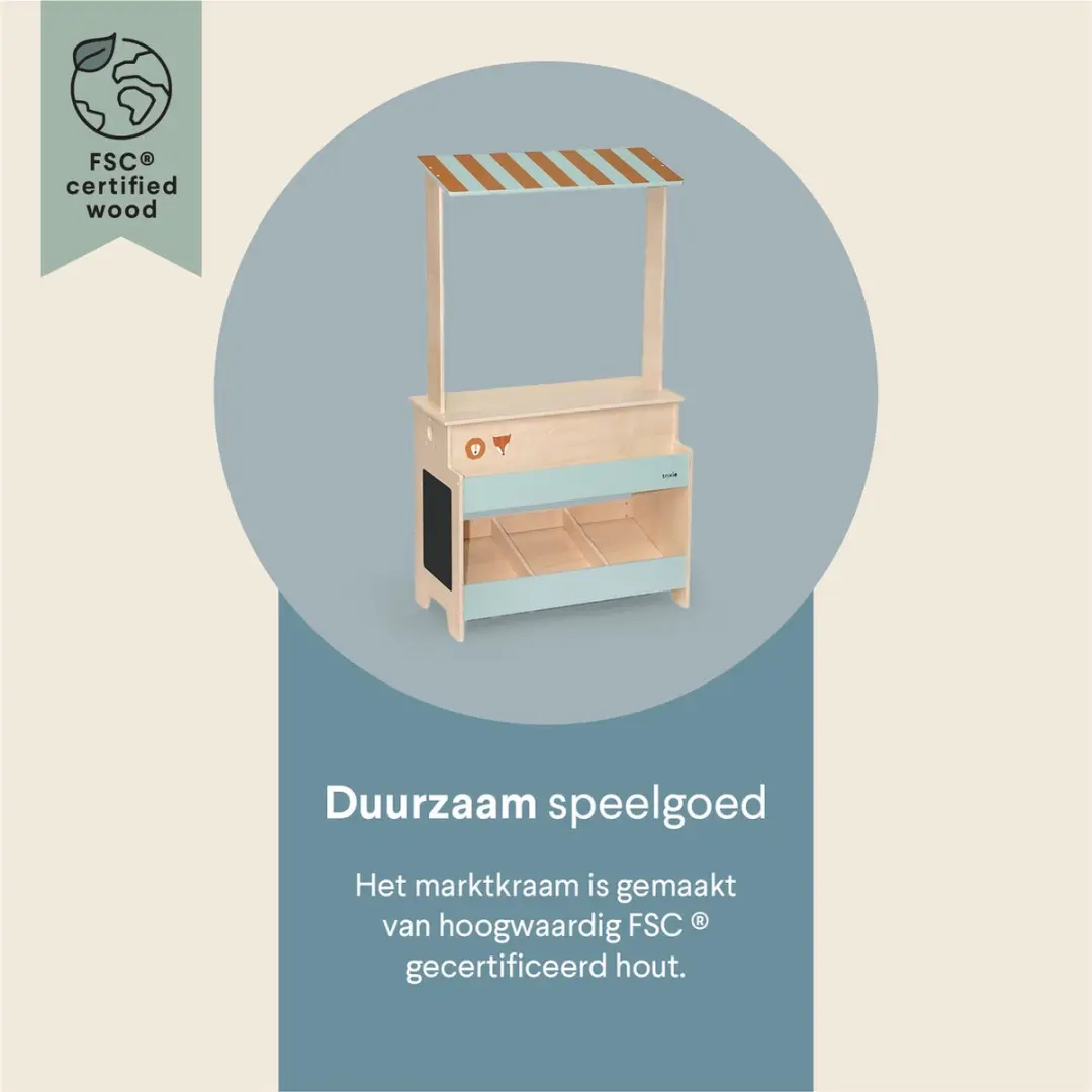 Trixie Houten Marktkraam Speelgoed - Multi