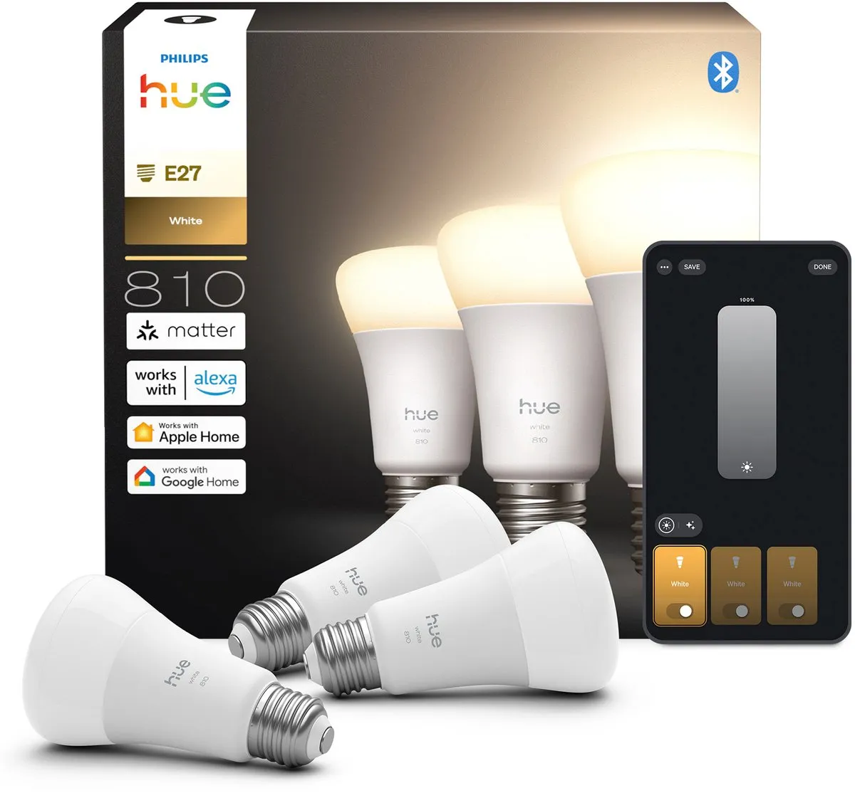 Philips Hue Slimme LED A60 Warm Wit Mat