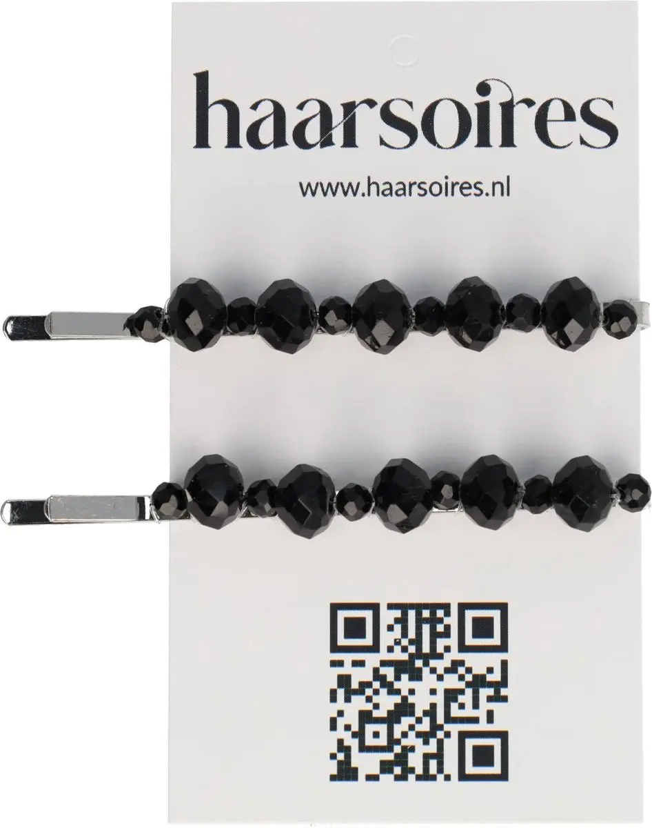 Haarsoires Schuifspeldjes 7cm Zwart - Set van 2
