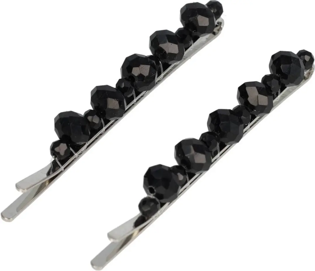 Haarsoires Schuifspeldjes 7cm Zwart - Set van 2