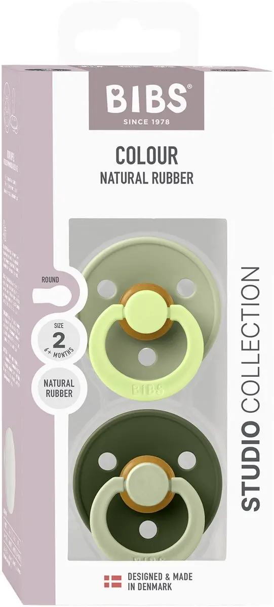 BIBS Studio Fusion Fopspeen - 2 Stuks - 6-18 Mnd - Sage/Hunter Green