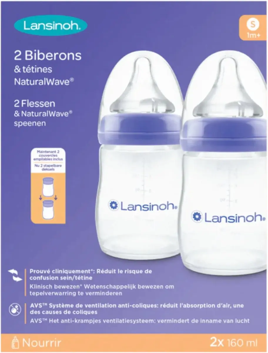 Lansinoh Babyfles NaturalWave Speen 2x160ml