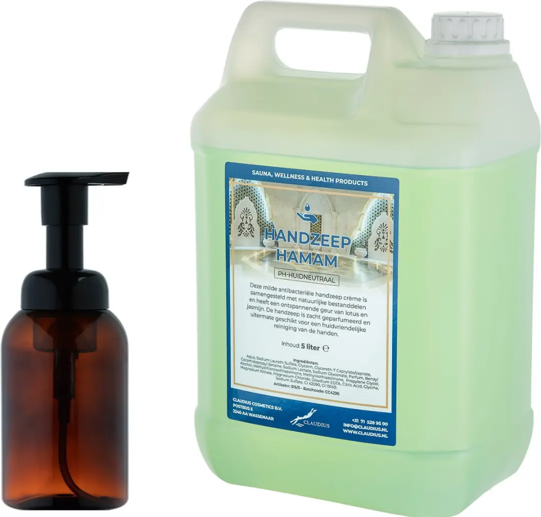 Splashbox Cosmetics Zeepdispenser 300ml + 5L Hamam Handzeep Navulling