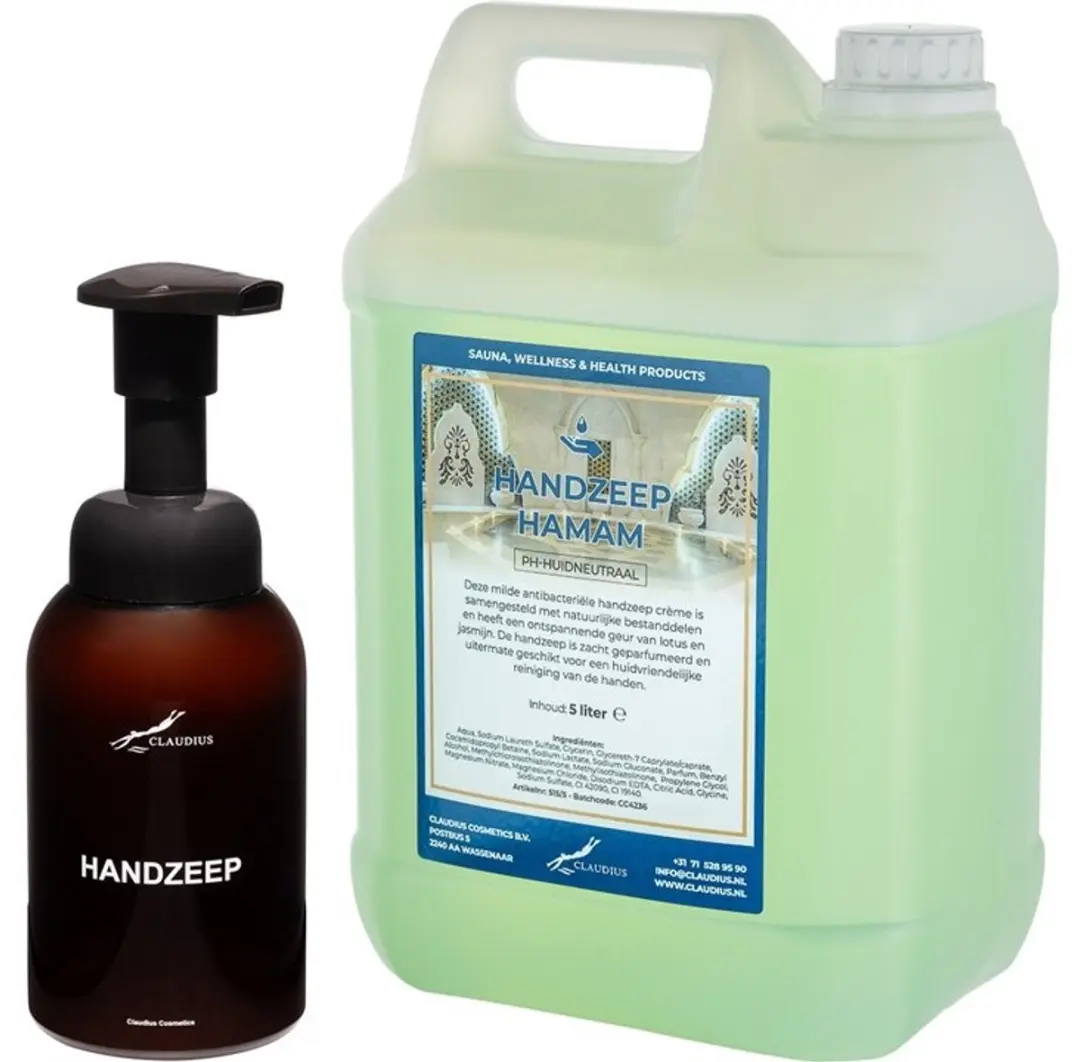 Splashbox Cosmetics Zeepdispenser 300ml + 5L Hamam Handzeep Navulling