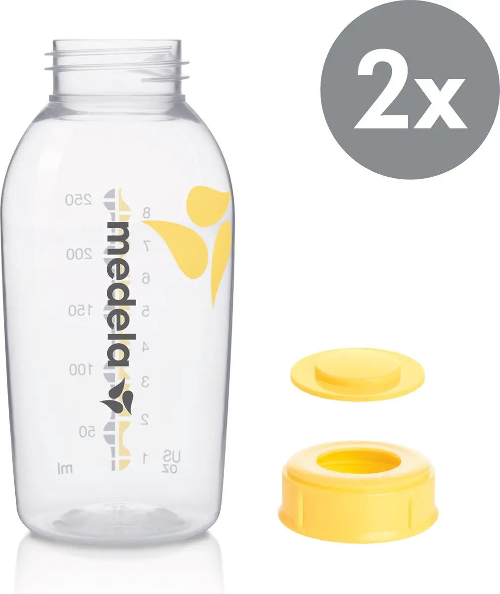 Medela Moedermelk Bewaarflesjes 2x250ml - Transparant/Geel