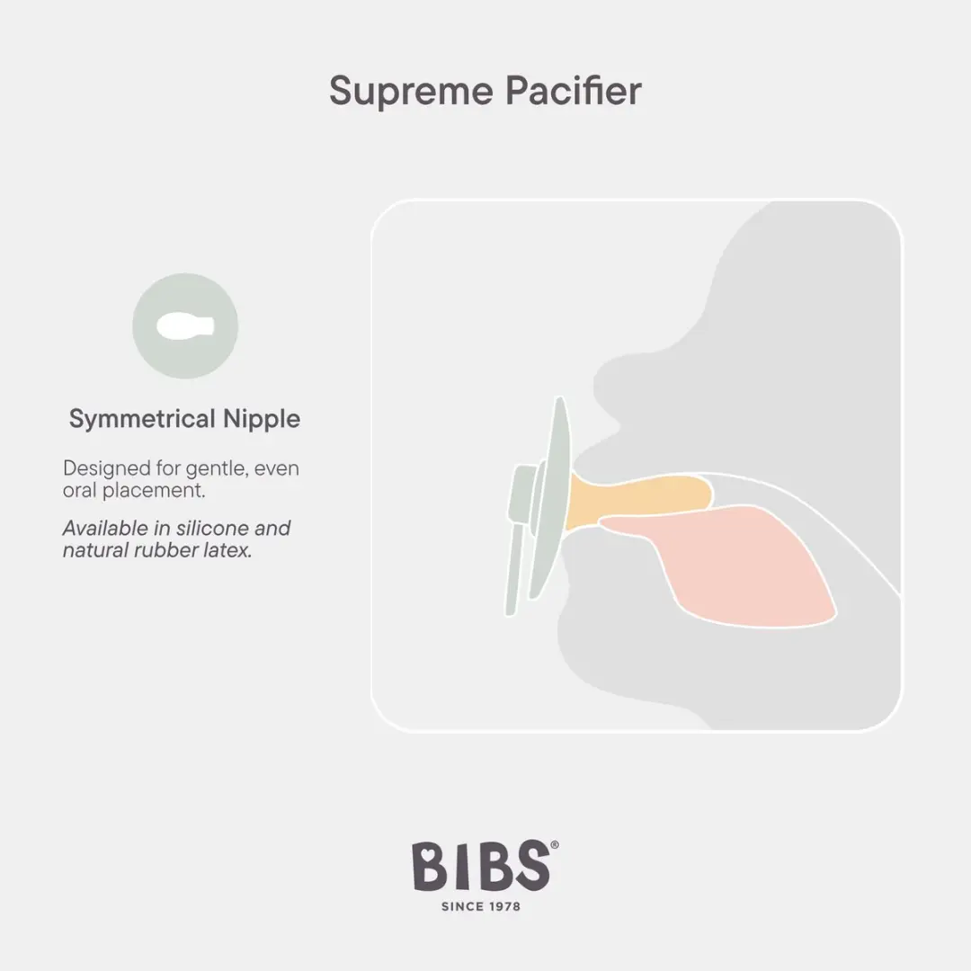 BIBS Supreme Speen - Maat 2 6-18m - 2 Stuks Ivory/Sage