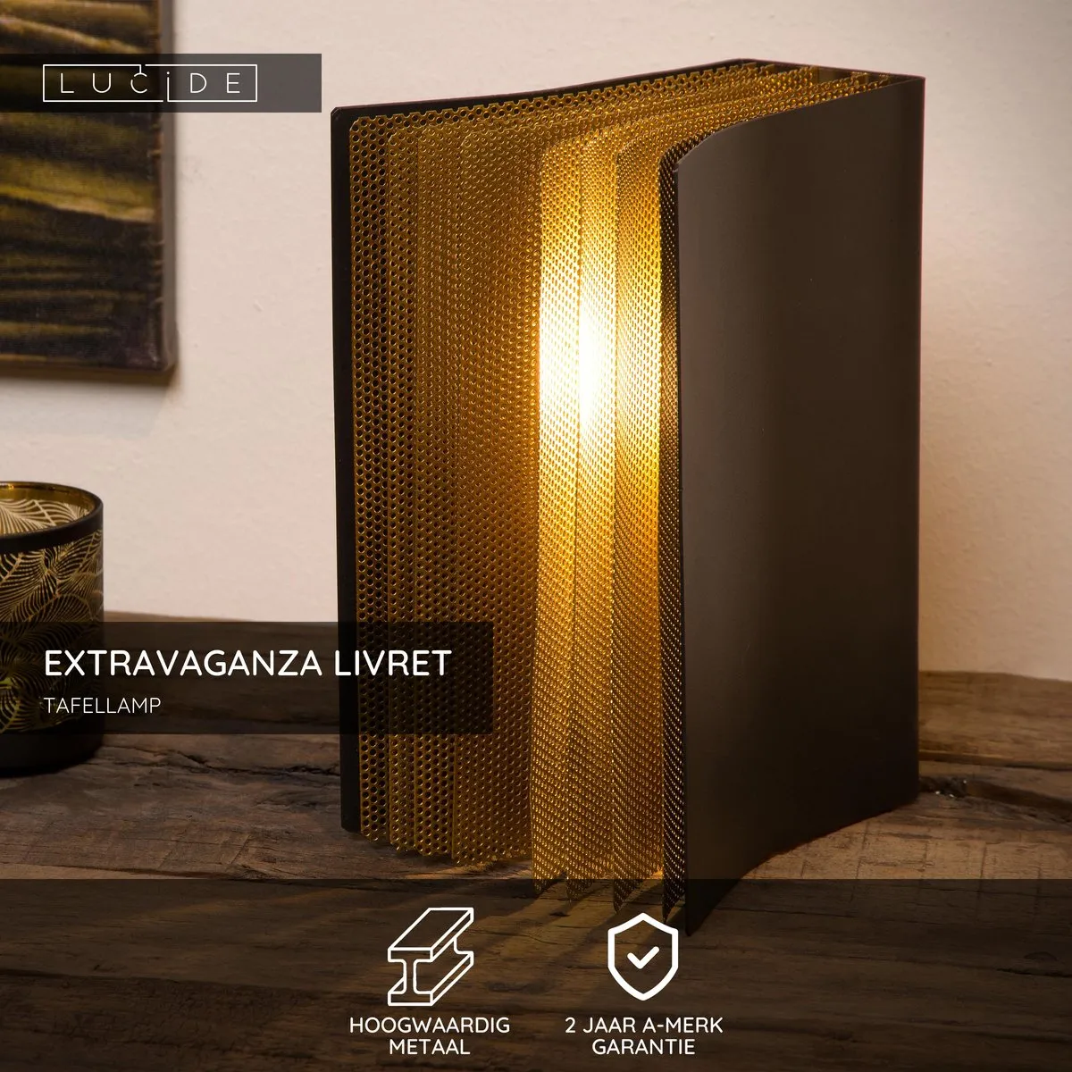 Lucide Extravaganza Livret Tafellamp E14 - Zwart