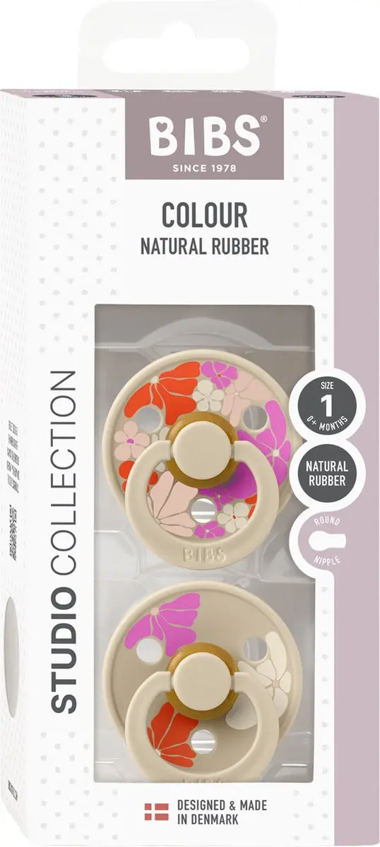 BIBS Studio Morning Bloom Fopspeen - 2 Stuks - Vanilla