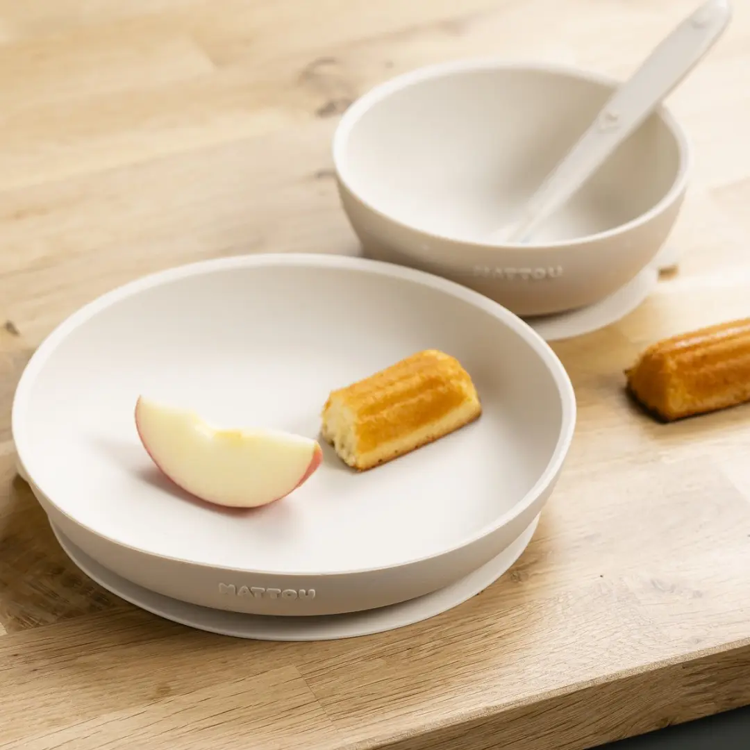 Nattou Silicone Serviesset 3-delig - 19,2 cm - Klei
