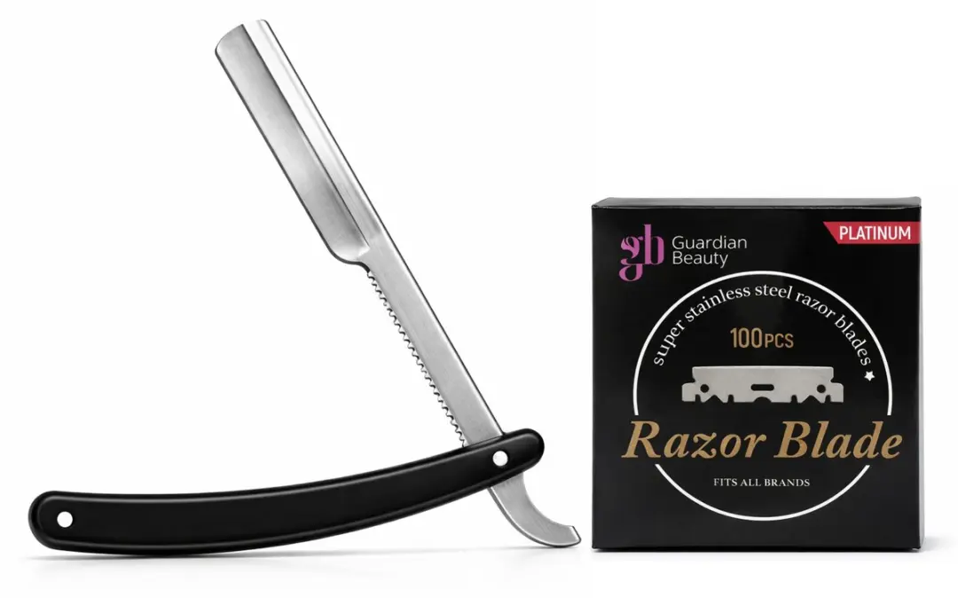 Guardian Beauty Shavette Scheermes - 100 Stuks GB Platinum Halve Mesjes - Zwart