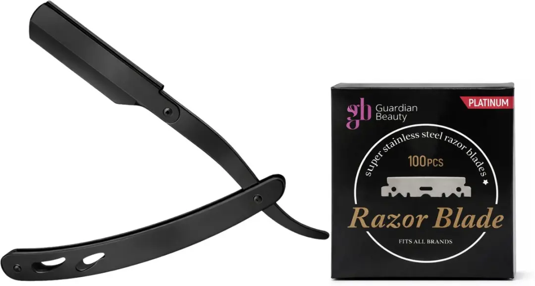 Guardian Beauty Shavette Scheermes - 100 Stuks GB Platinum Halve Mesjes - Zwart
