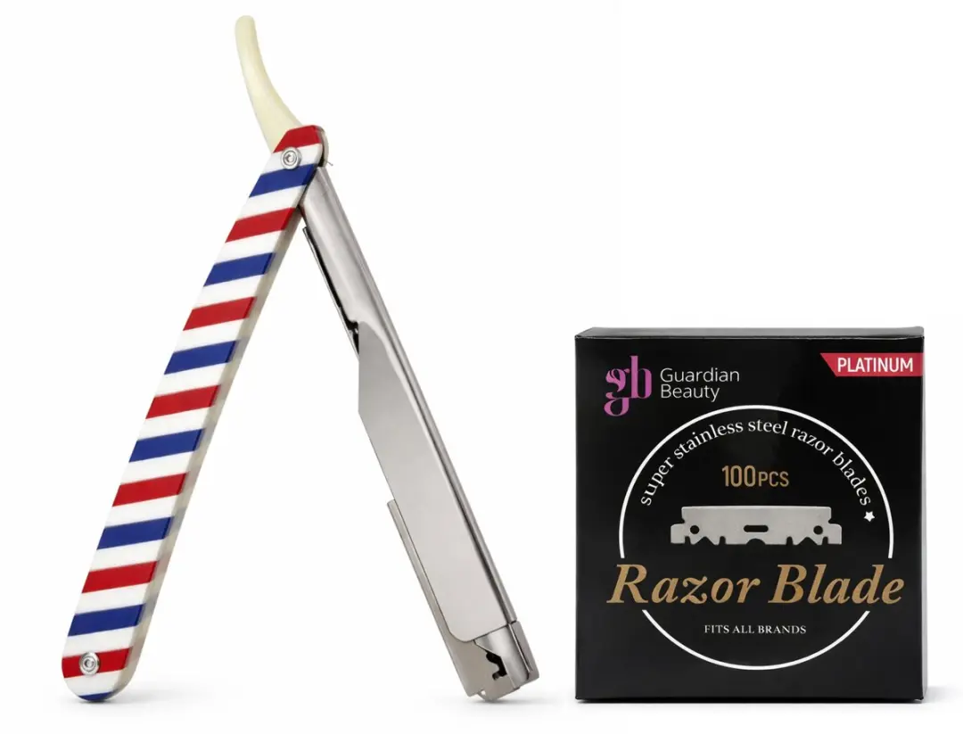 Guardian Beauty Shavette Scheermes - 100 Stuks GB Platinum Halve Mesjes - Zwart