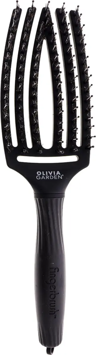 Olivia Garden Fingerbrush Haarborstel M - Zwart