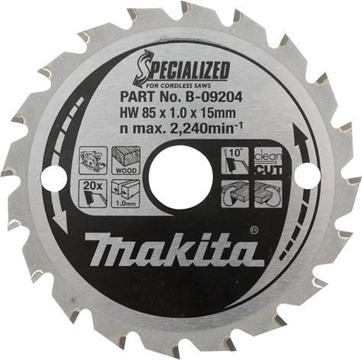 Makita B-47064 Cirkelzaagblad Aluminium 150mm - 52 Tanden - afbeelding 6 van 6