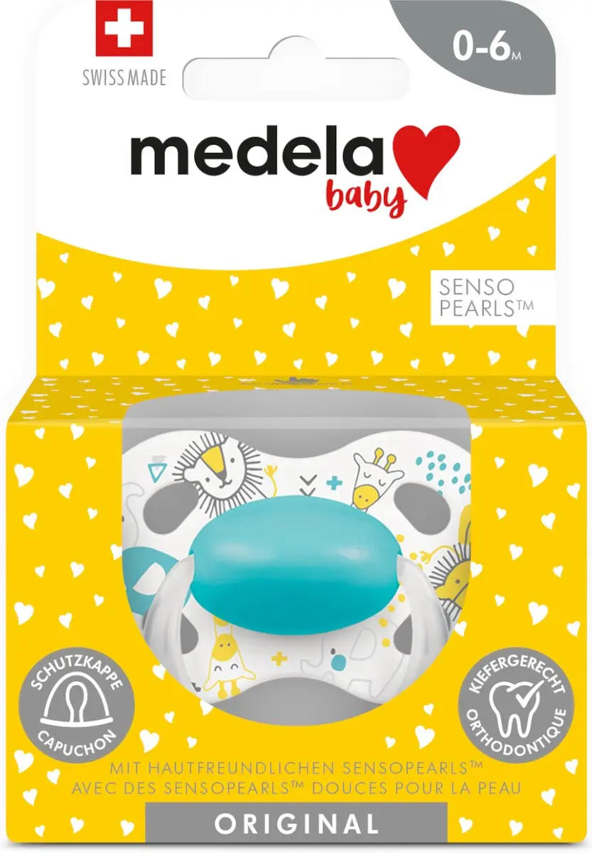 Medela Baby Fopspeen Original Orthodontisch 0-6 Maanden - Turquoise Blauw