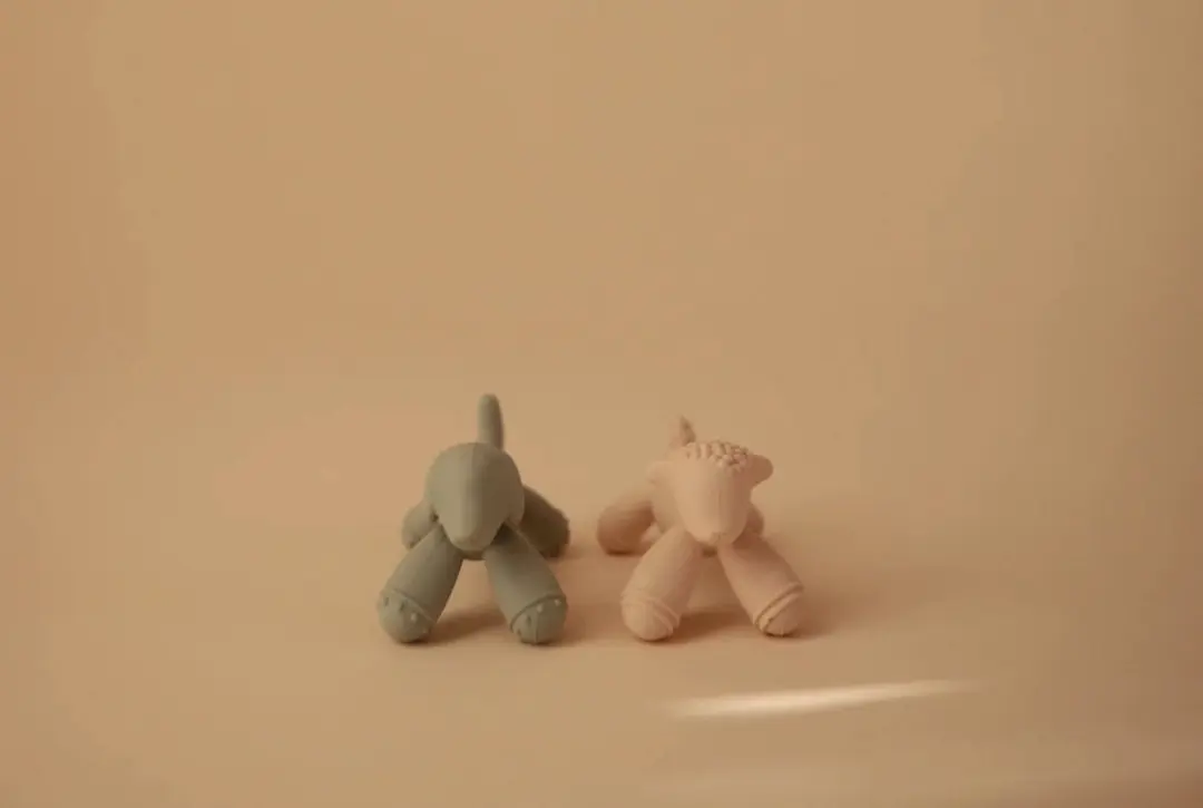 Mushie Silicone Bijtring Hondje - Groen