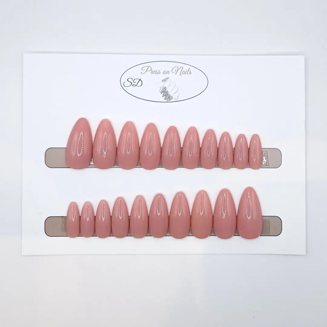 SD Press on Nails B-134 Plaknagels Nude - 20 Stuks