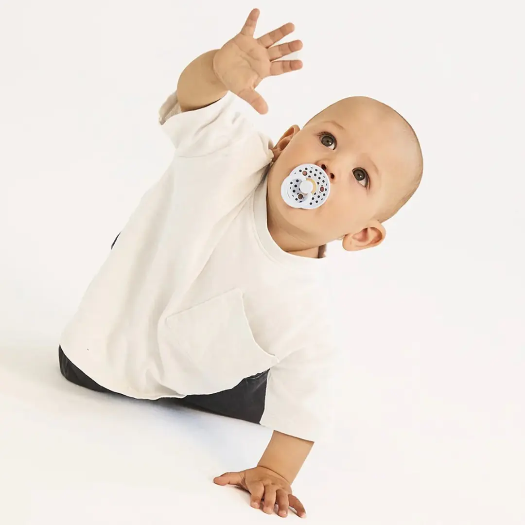 BIBS Studio Polka Fopspeen - 2 Stuks - Baby Blue/Steel Blue