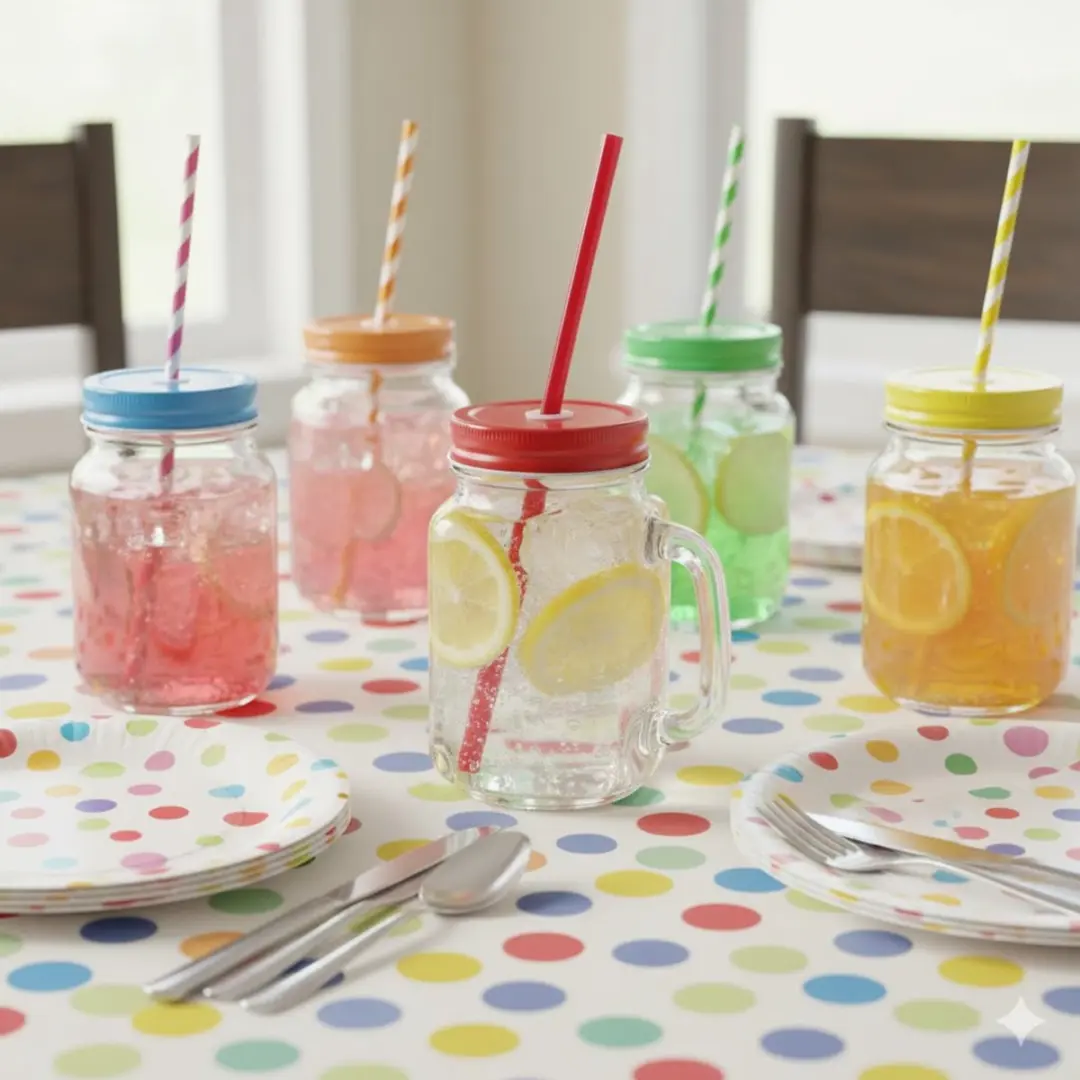 Bellatio Design Mason Jars 500ml - 10 Stuks (5x2) - Multi