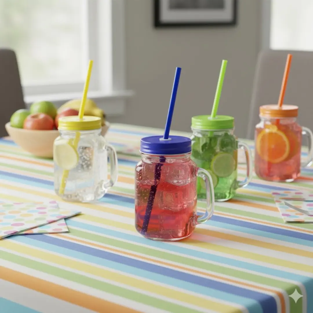 Bellatio Design Mason Jars 500ml - 10 Stuks (5x2) - Multi