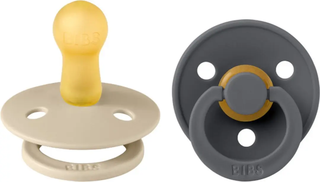 BIBS Fopspeen Rond 6-18 Mnd - 2 Stuks - Sand/Iron