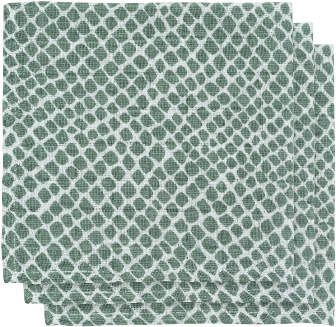 Jollein Hydrofiel Monddoekje Snake Ash Green - 3 Stuks