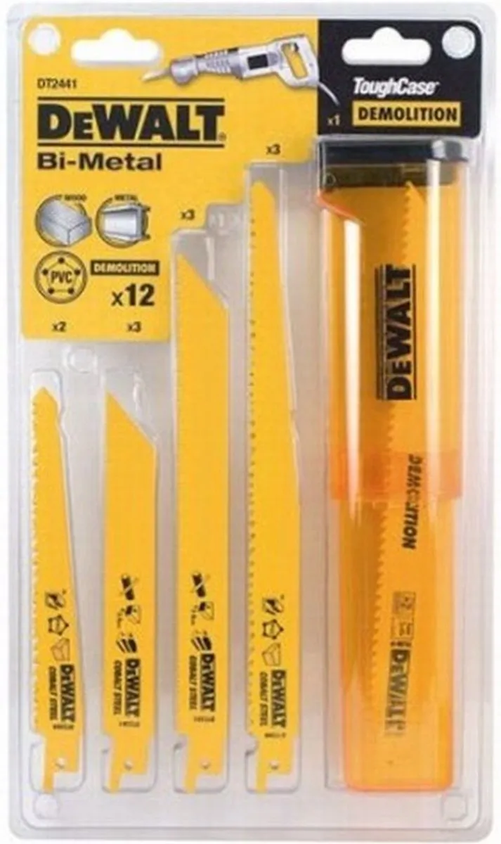 DeWalt DT2441L Reciprozaagbladen Set 12-delig - Hout/Spijkers/Metalen