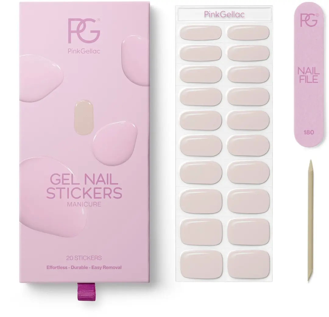 Pink Gellac UV Nagelstickers Romantic Chrome - 20 Stuks