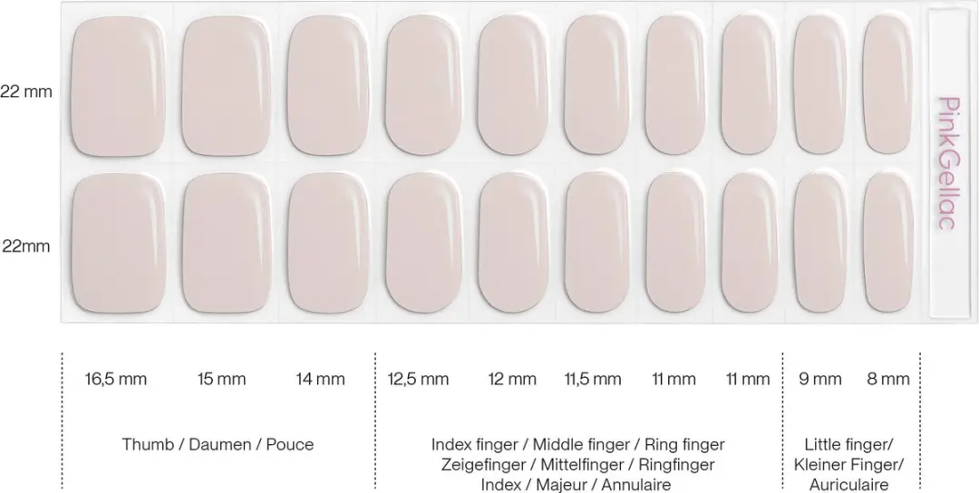 Pink Gellac UV Nagelstickers Romantic Chrome - 20 Stuks