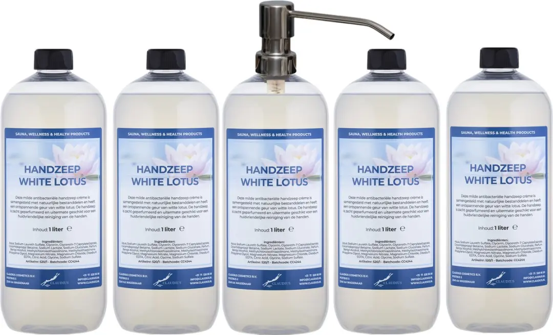 Splashbox Cosmetics Handzeep White Lotus 1L - 5 Stuks