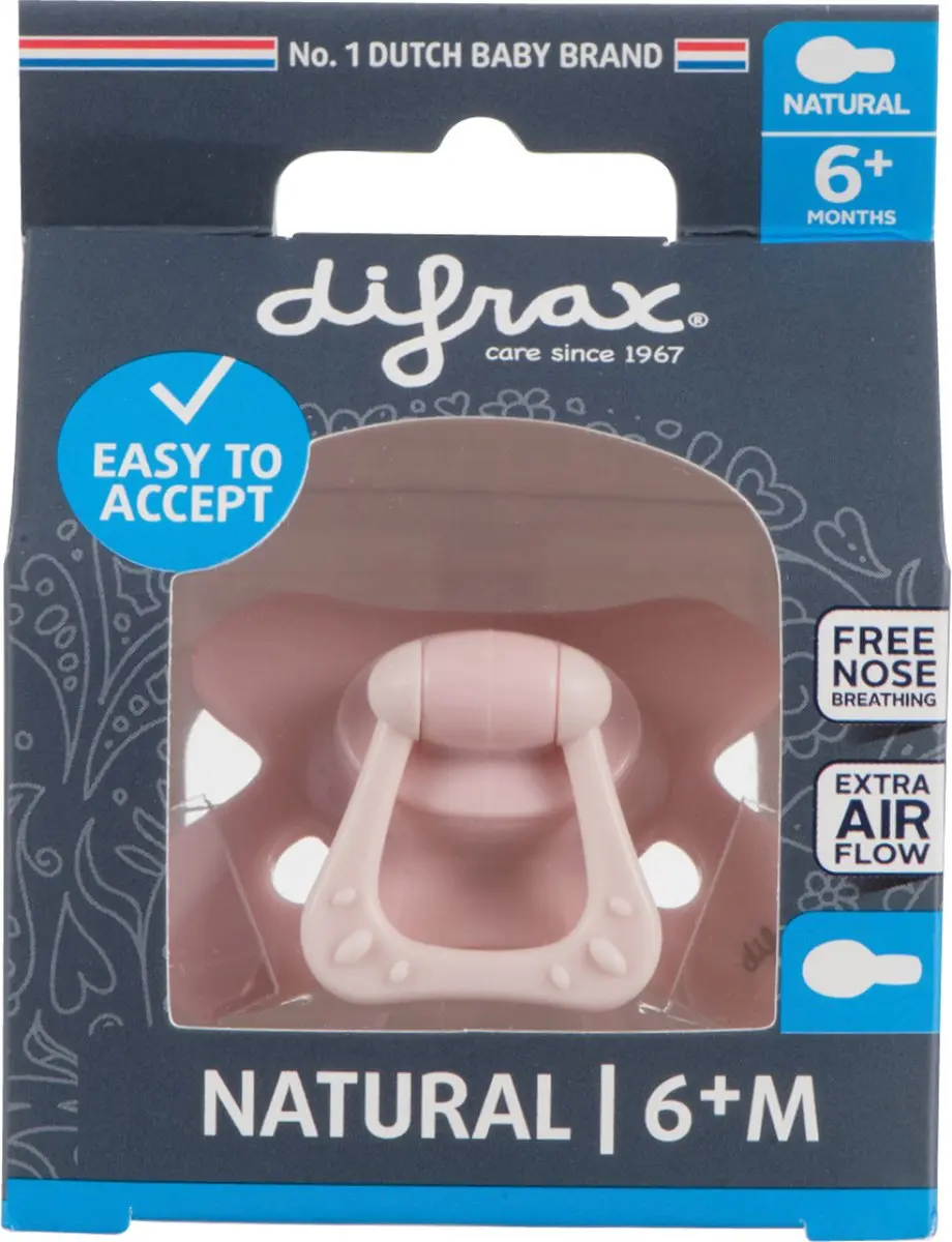 Difrax Fopspeen Pink - 6+ Maanden