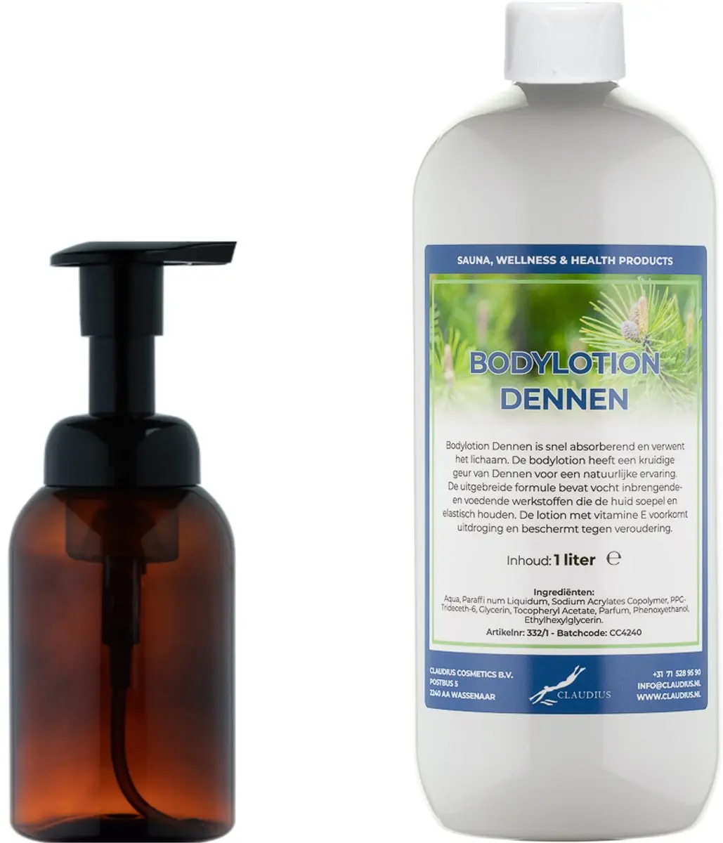 Splashbox Cosmetics Zeepdispenser 300ml + Bodylotion 1L Dennen
