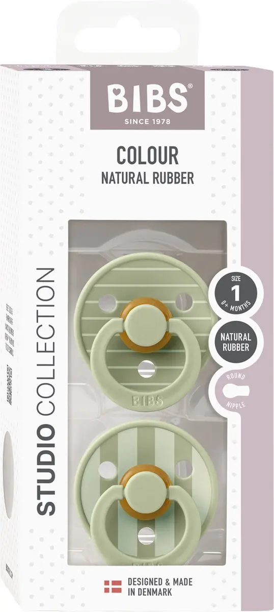 BIBS Studio Pin Fopspeen Sage Mix - 2 Stuks