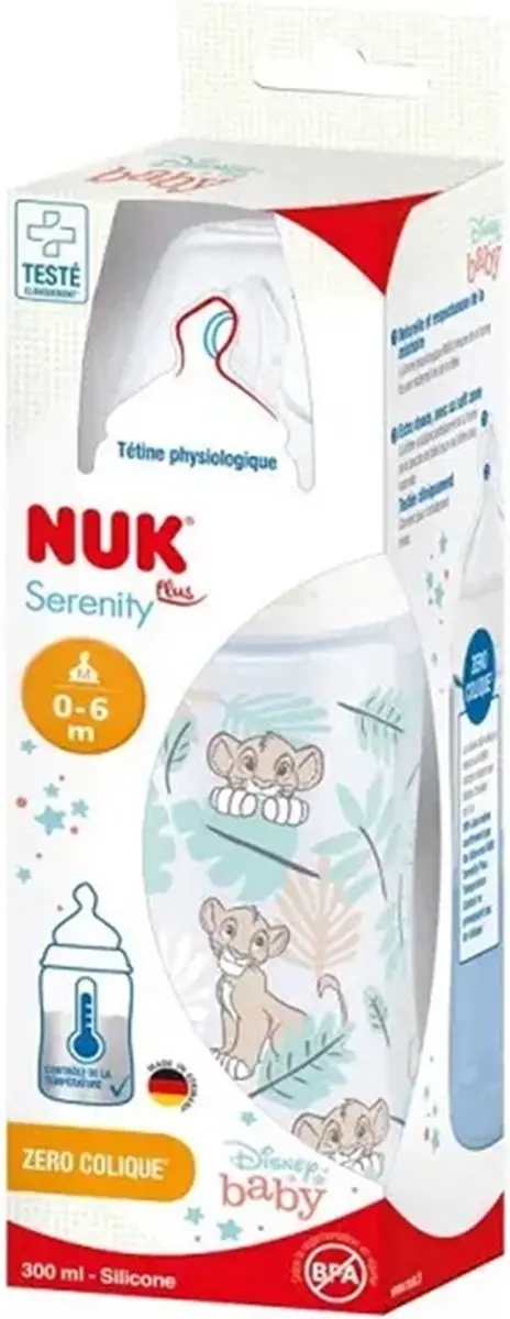 NUK Serenity Plus Disney King Leeuw Fles 300ml - Speen M