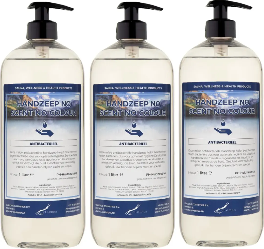 Splashbox Cosmetics Handzeep No Scent No Colour 3x1L