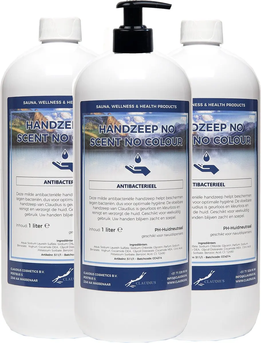 Splashbox Cosmetics Handzeep No Scent No Colour 3x1L