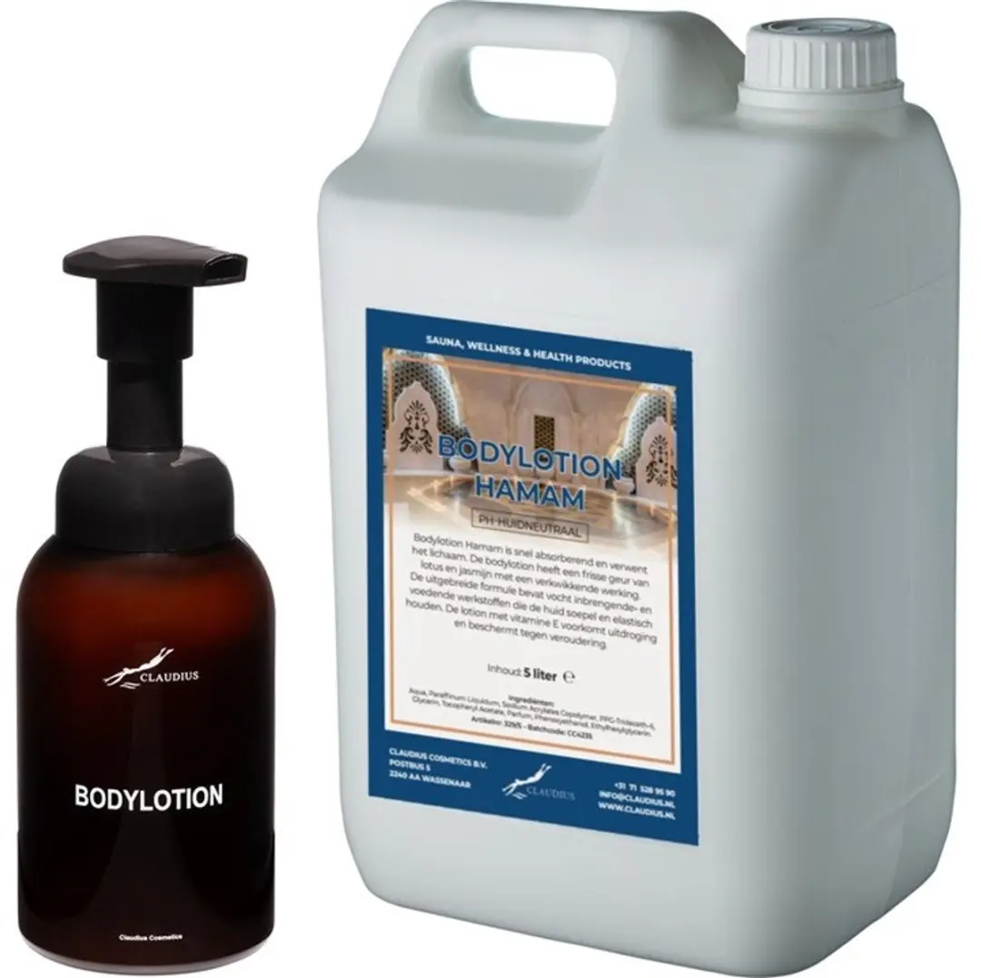 Splashbox Cosmetics Zeepdispenser 300ml + 5L Hamam Bodylotion Navulling