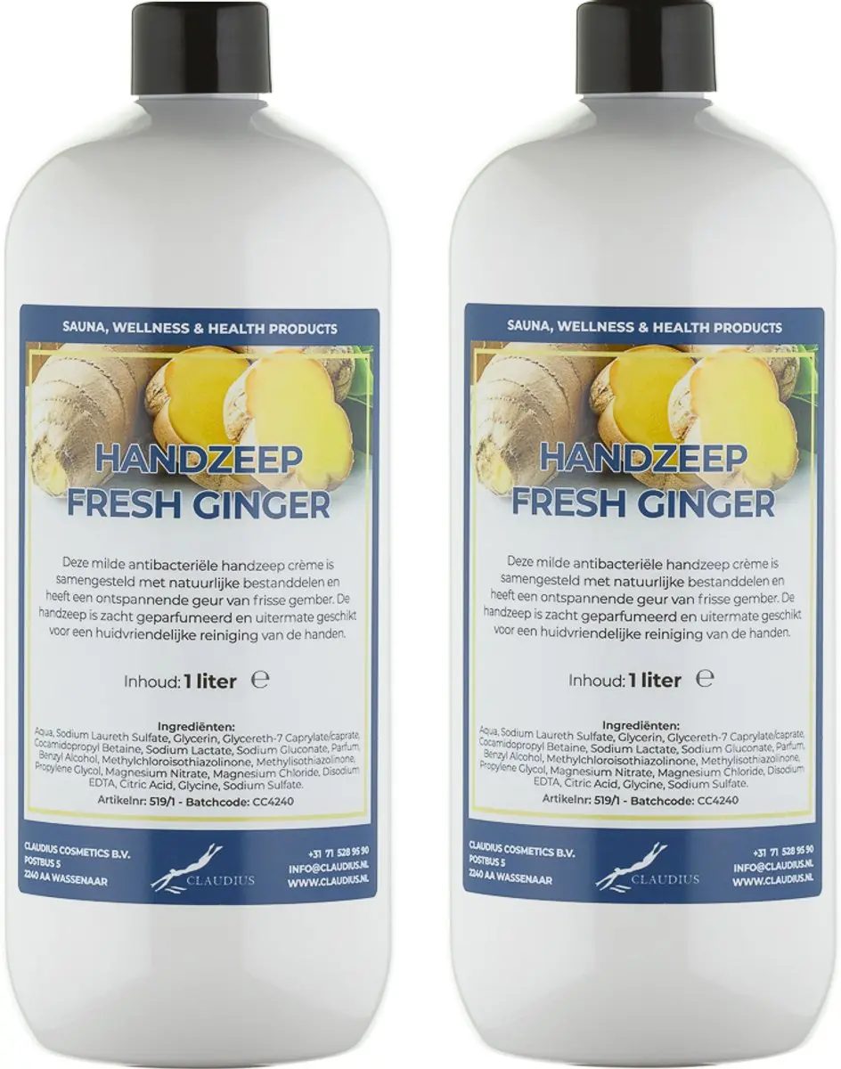 Splashbox Cosmetics Handzeep Fresh Ginger 1L - 2 Stuks