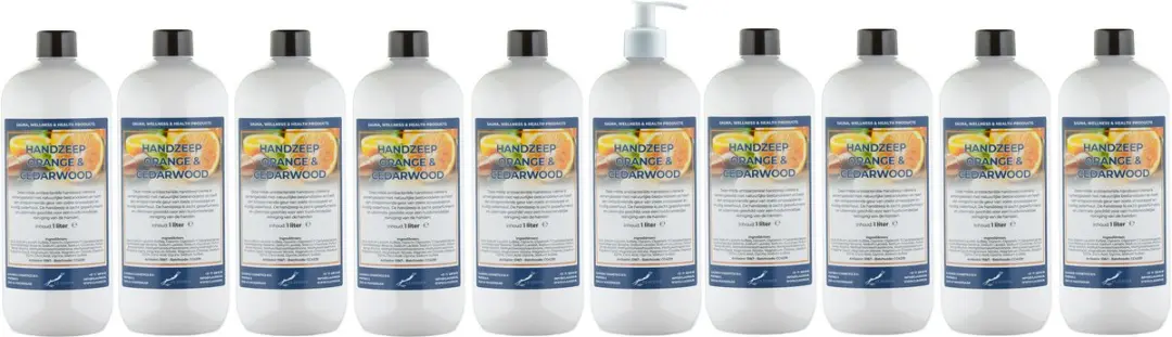 Splashbox Cosmetics Handzeep Sweet Orange & Cedarwood 1L - 10 Stuks