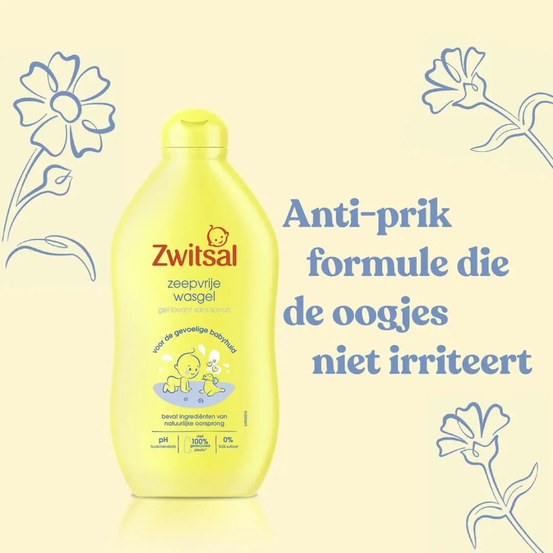 Zwitsal Zeepvrije Wasgel Baby 400ml - 6 Stuks