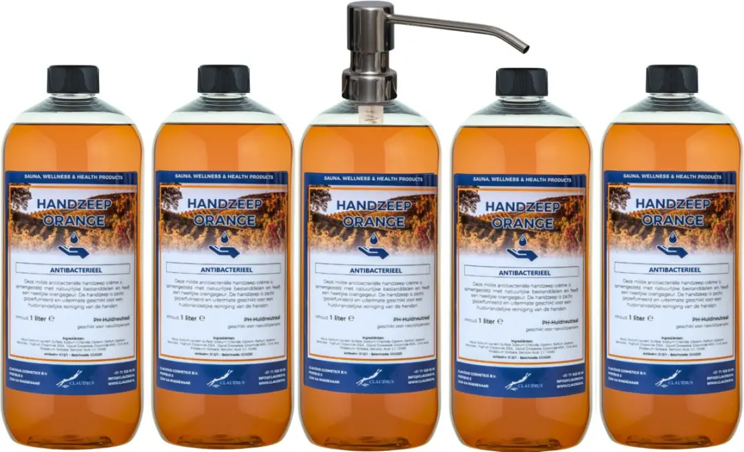 Splashbox Cosmetics Handzeep Orange 1L - 5 Stuks