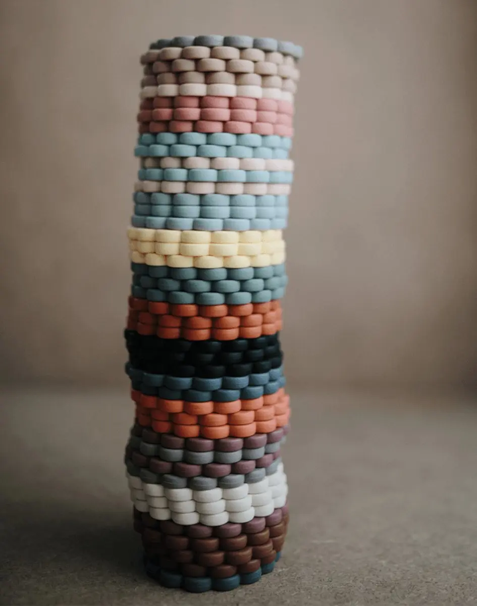 Mushie Bloemen Bijtring Armband Dove Gray - 3 Stuks