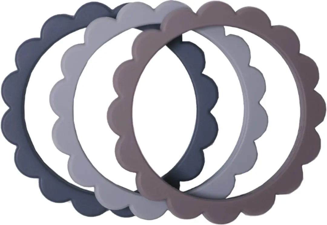 Mushie Bloemen Bijtring Armband Dove Gray