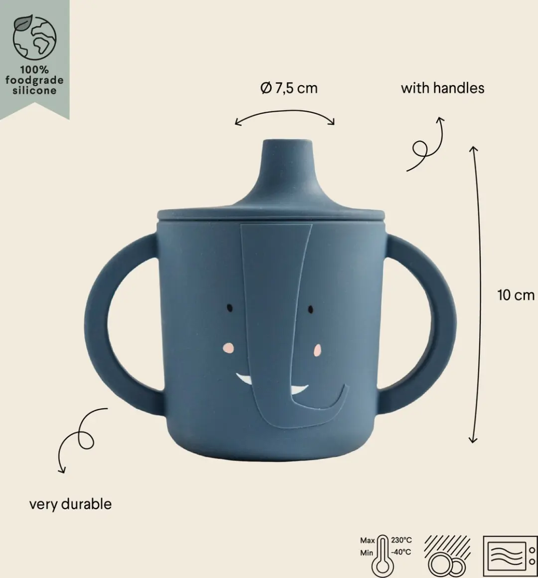 Trixie Tuitbeker Mrs. Elephant - Siliconen - 0,2L - Blauw