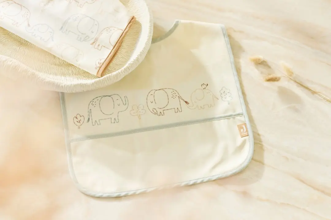 Jollein Slabbetjes Waterproof 30cm - 2 Stuks - Elephant Tales